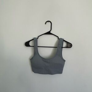 Light blue ribbed sports bra